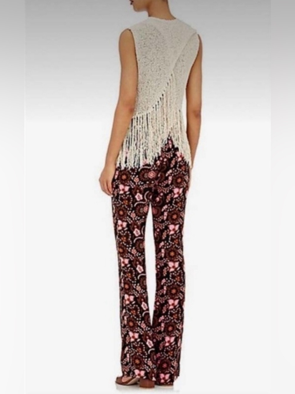 A.L.C. Joseph Flare Silk High Waist Pants Trousers Black Pink Floral Print SZ 6